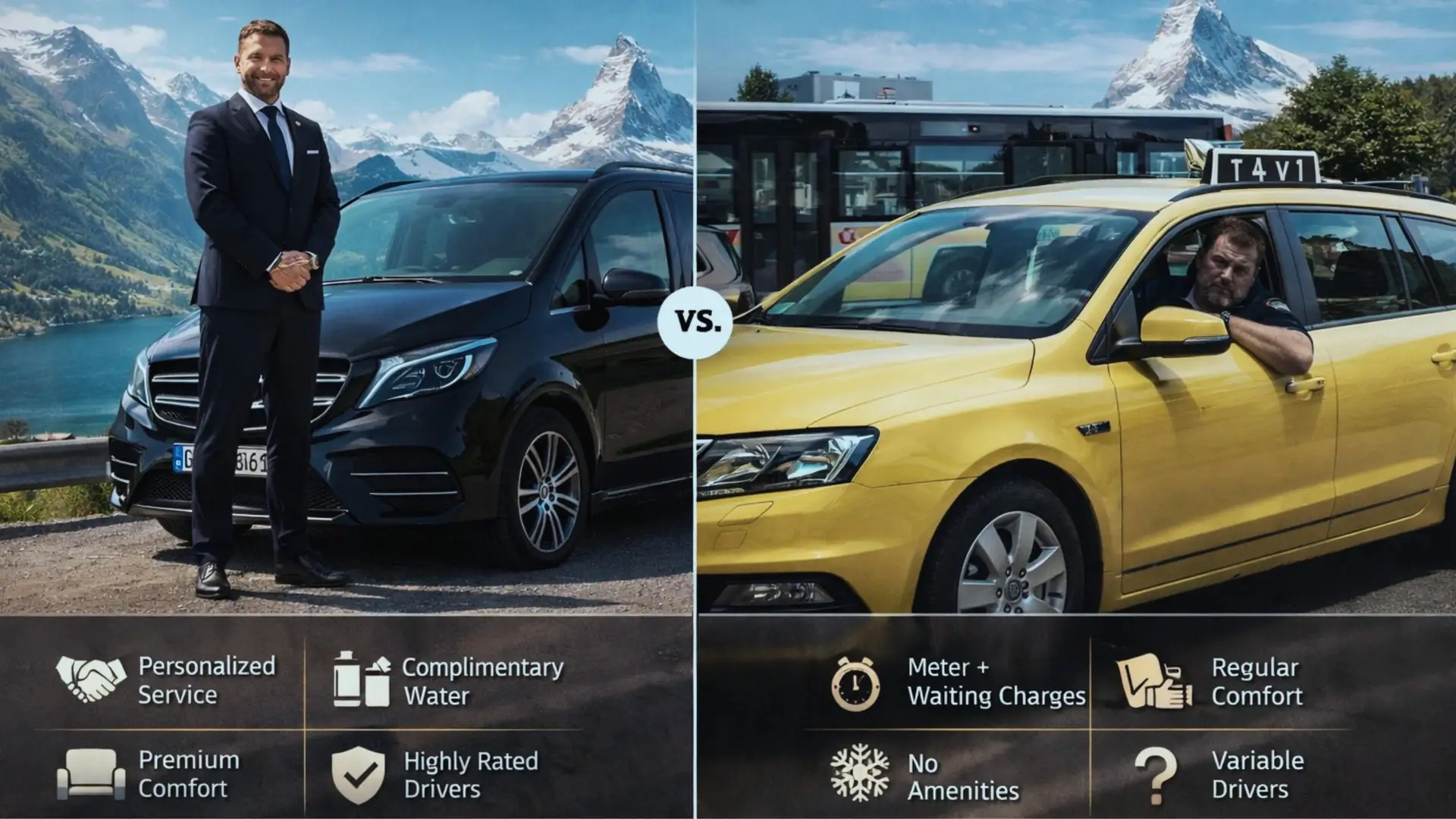 Luxury Transfer vs. Taxi in Switzerland: An Honest Comparison